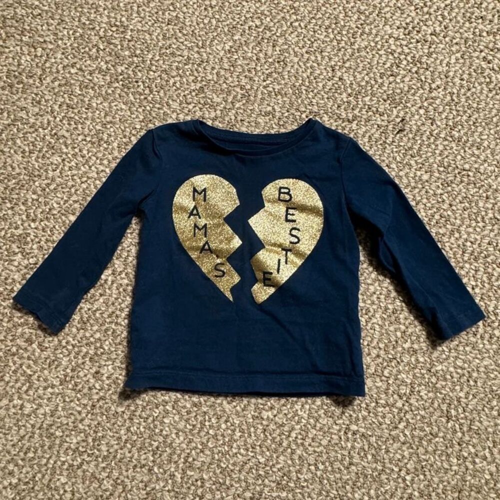 Carter's Mama's Bestie Heart Graphic Long Sleeve Tee Navy 12 Months